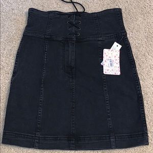 Free People Black Mini Skirt